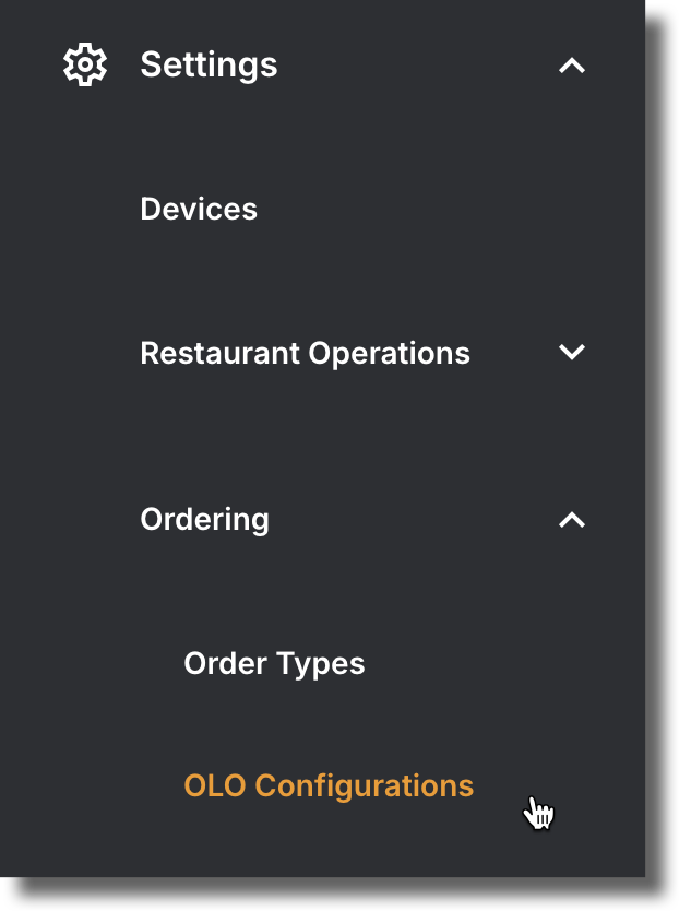 Navigate to OLO Configurations