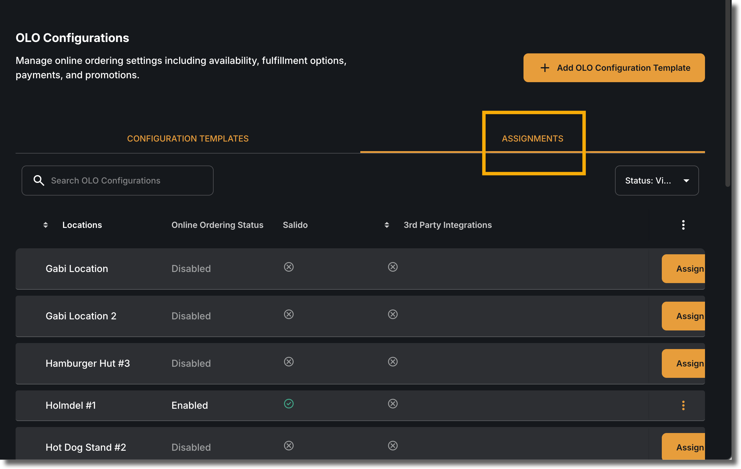 Click the Assignments Tab