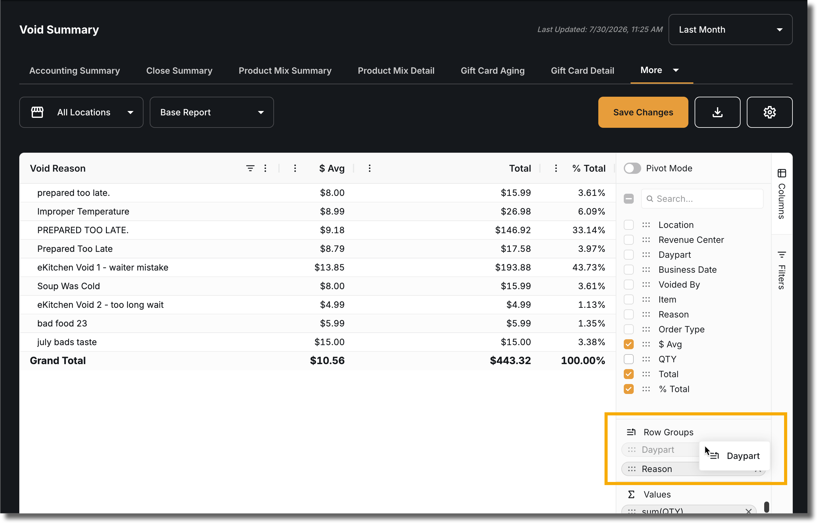 Click and Drag Field into Row Groups Section