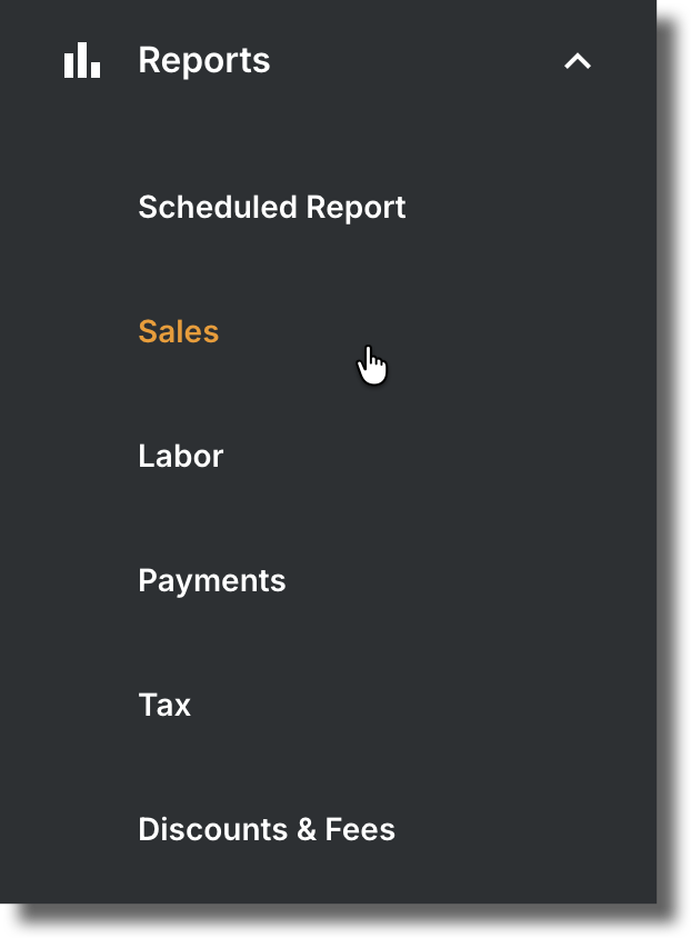 Select report category in Reports menu