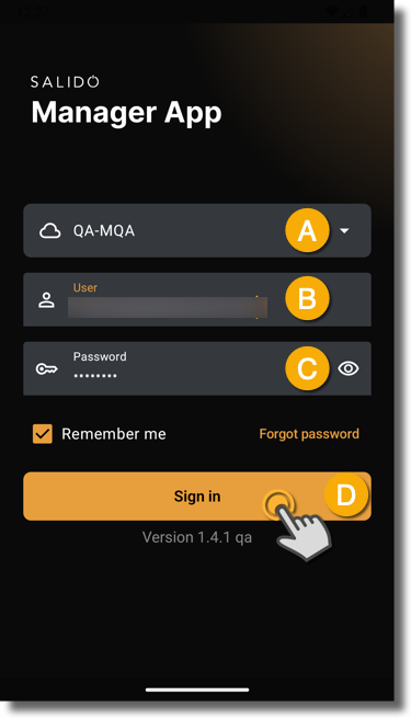 Login screen overlay