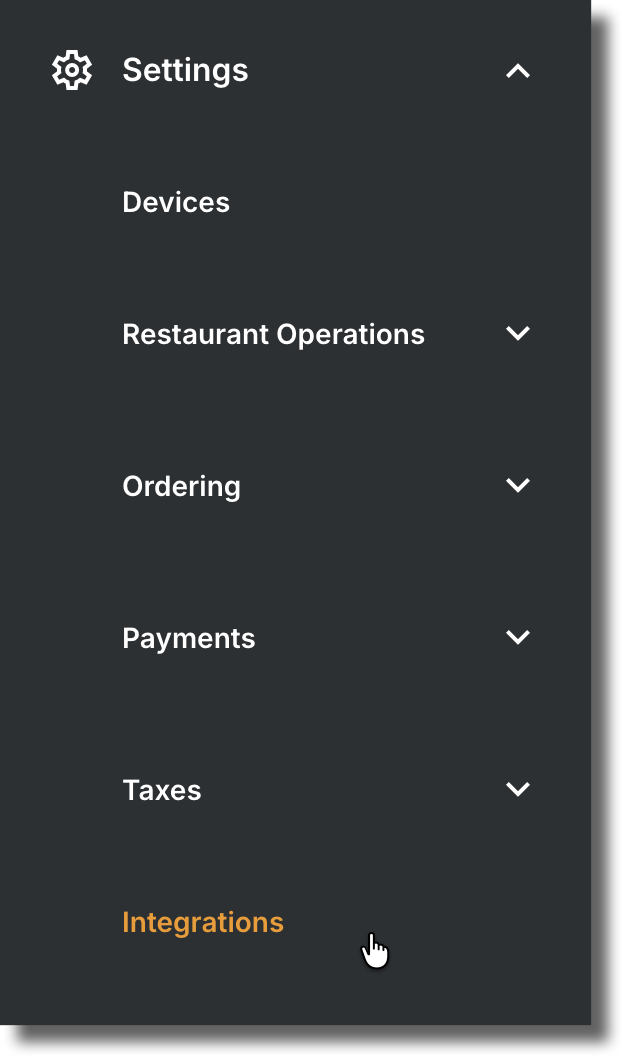 Navigate to Settings and select Integrations
