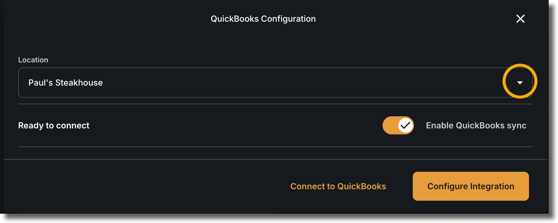 Select your location from the drop-down menu